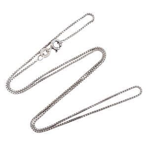 Vintage SU Sterling Silver 925 0.8mm Box Chain Necklace 16"
